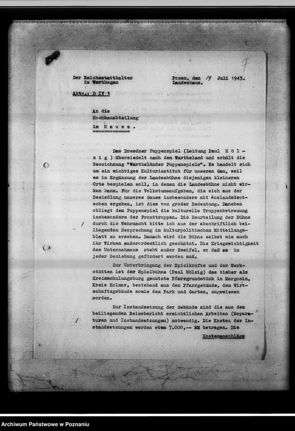 Obraz 11 z jednostki "Gebäude der Spielbühne Margonin."