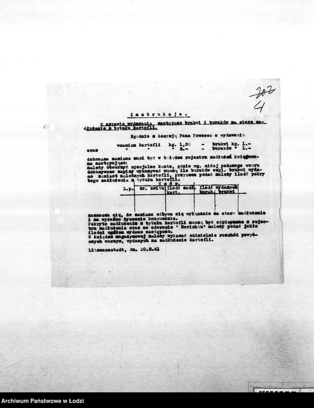 Obraz 7 z jednostki "[Okólniki różnych wydziałów i oddziałów (warzyw, kart, kuchni, mleczarni itd.) przesyłane do PSŻ]"