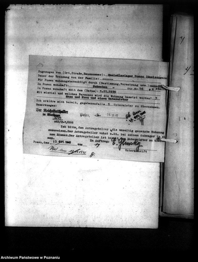 Obraz 19 z jednostki "Wohnungszuweisungen für Deutsche. Verdrängung der Polen."