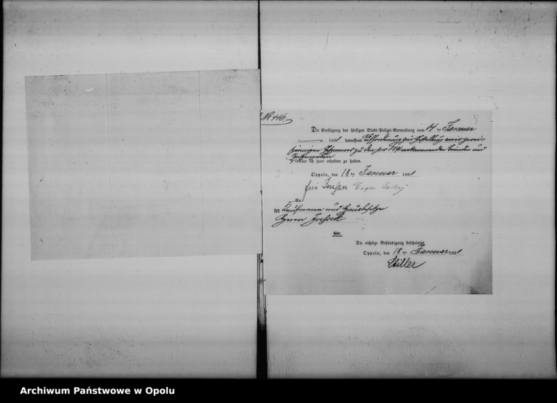 image.from.unit.number "Acta des Magistrats zu Oppeln betreffend das Feuer Lösch-Wesen hier Vol. I"