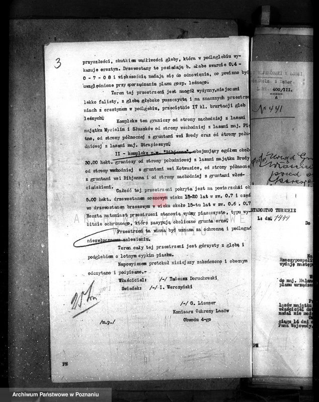 Obraz 7 z jednostki "Uznanie za ochronne powierzchni około 25 ha terenów leśnych pod nazwą,,Bibianna" należących do majątku Malanów powiat turecki"