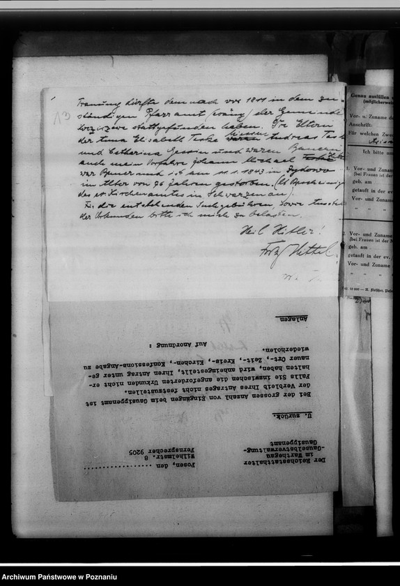 Obraz 17 z jednostki "[Korespondencja w sprawach poszukiwań genealogicznych]"