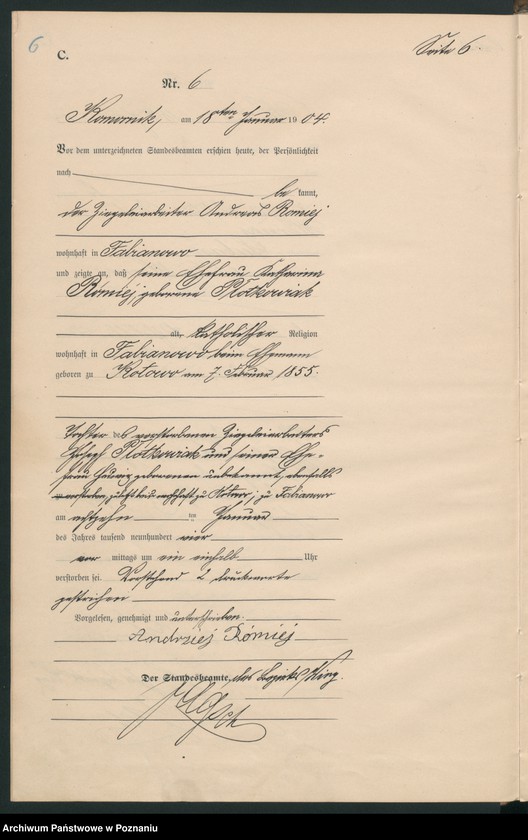 Obraz 9 z jednostki "Sterbe-Haupt-Register"