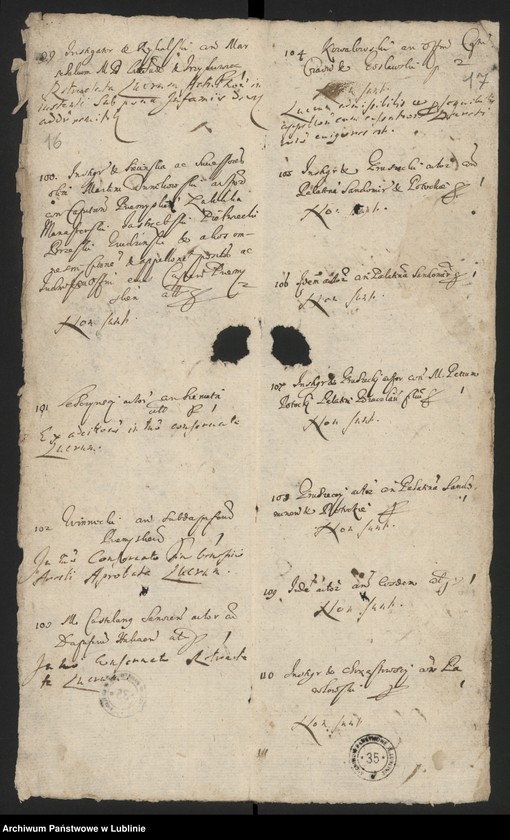 Obraz 11 z jednostki "Regestrum Simplicium Causarum Conseruatarum & Recentium Criminum Anni Dni 1644"
