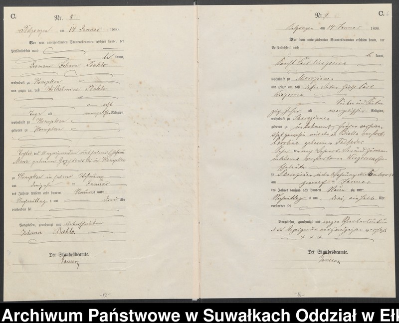 image.from.unit.number "Sterbe-Haupt-Register des Königlichen Preussischen Standes-Amtes Belzonzen Kreis Johannisburg"