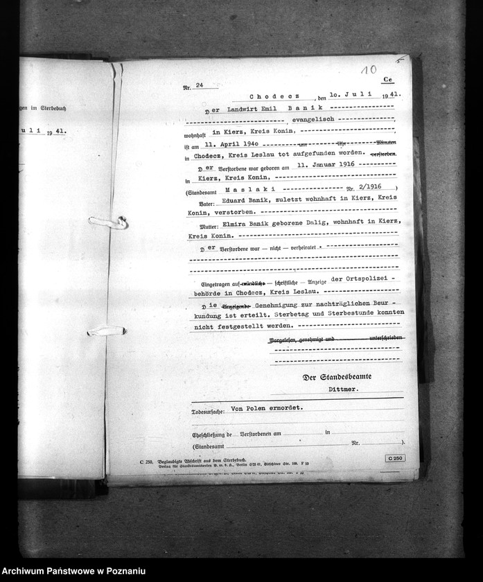 Obraz 14 z jednostki "Spisy miejscowych Niemców, którzy zginęli w 1939 roku. Kreis Leslau (Włocławek)"