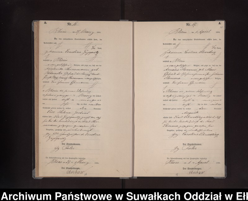 image.from.unit.number "Geburts-Neben-Register des Preussischen Standes-Amtes Rhein Kreis Loetzen"