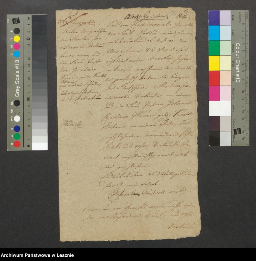 Obraz 2 z jednostki "Potwierdzenie sprzedaży-kupna pomiędzy rzeźnikiem Stephan Janiszewski i panią pastorową Johanna Christiana Werner geb. Knebel"