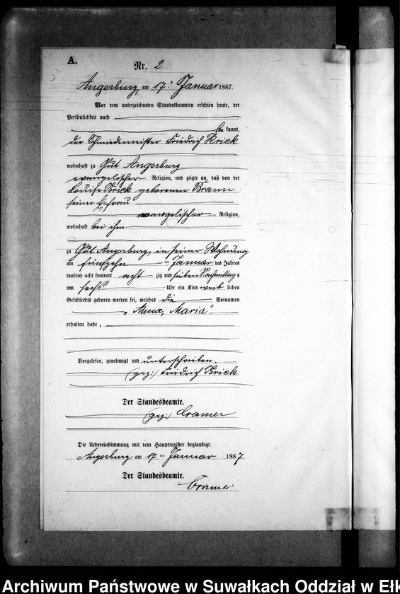 image.from.unit.number "Geburts-Neben-Register des Preussischen Standes-Amtes Kehlen Kreis Angerburg"