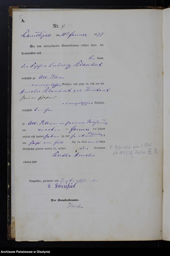 image.from.unit.number "Geburts-Haupt-Register Tom I,Nr 1 - 106"