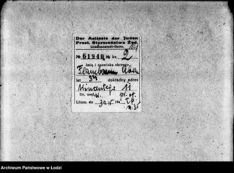 Obraz 17 z jednostki "Schuhmacher-Abteilung [Zasiłki chorobowe dla pracowników wydziału, listy pracowników, zaświadczenia lekarskie]"