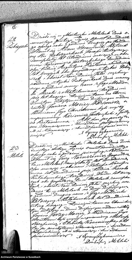 image.from.unit.number "Duplikat Aktów Urodzonych, Zaślubionych Zmarłych Katolików Parafii Metelskiey Roku 1828"