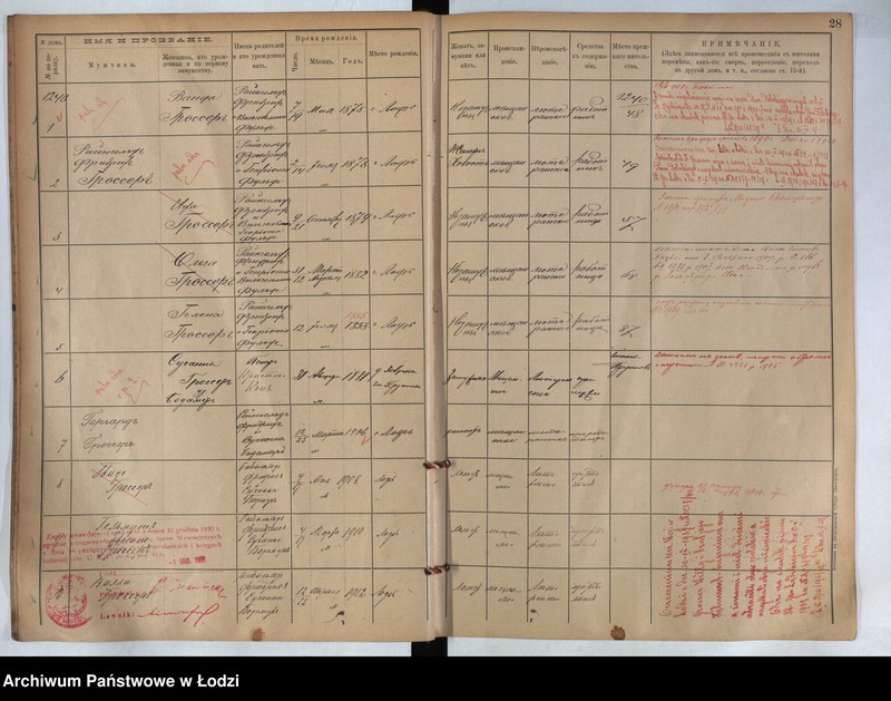 Obraz 17 z jednostki "[Księga ludności stałej m. Łodzi guberni piotrkowskiej nr domu 1240-1252e]"