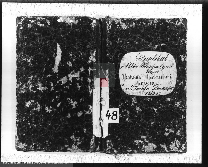 image.from.unit.number "Duplikat aktów religijno cywilnych urodzenia, małżeństw i zejścia w parafii Głowaczów 1858 r."