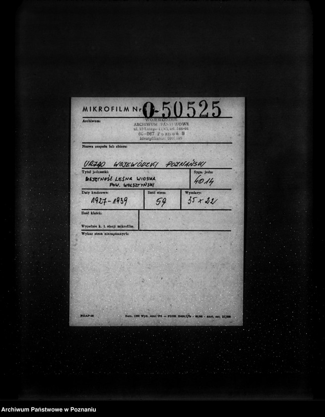 Obraz 2 z jednostki "Majętność leśna Wioska powiat wolsztyński"