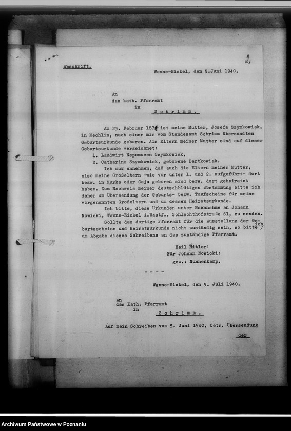 image.from.unit.number "Ahnennachweis Johann Nowicki, Wanne - Eickel [Westfalia]"