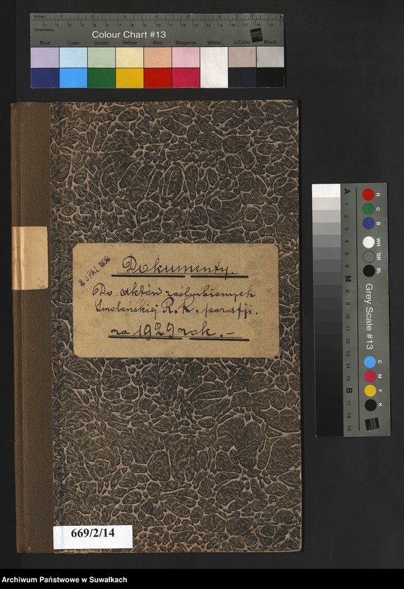 image.from.unit.number "Dokumenty Do aktów zaślubionych Smolańskiej R.K. Paraji za 1929 rok"