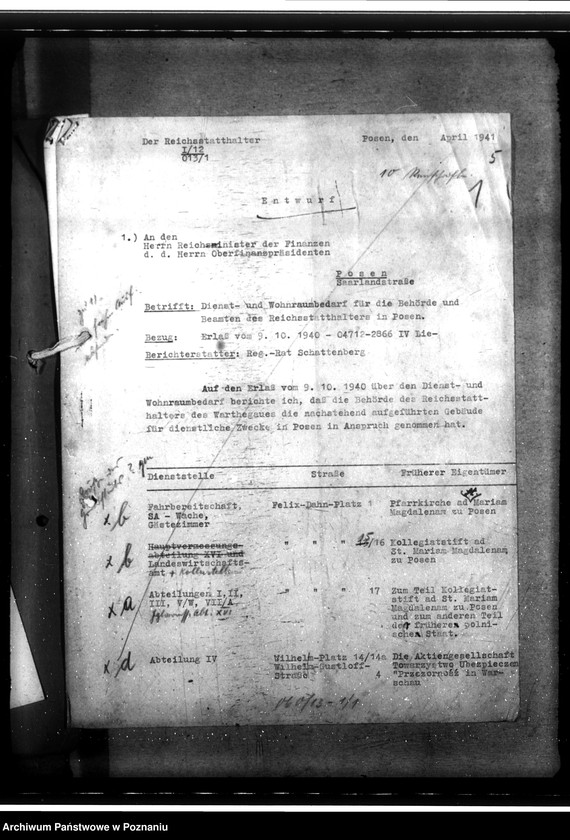 Obraz 5 z jednostki "Dienst- und Wohnraumzuteilung für die Behörden und Beamten"