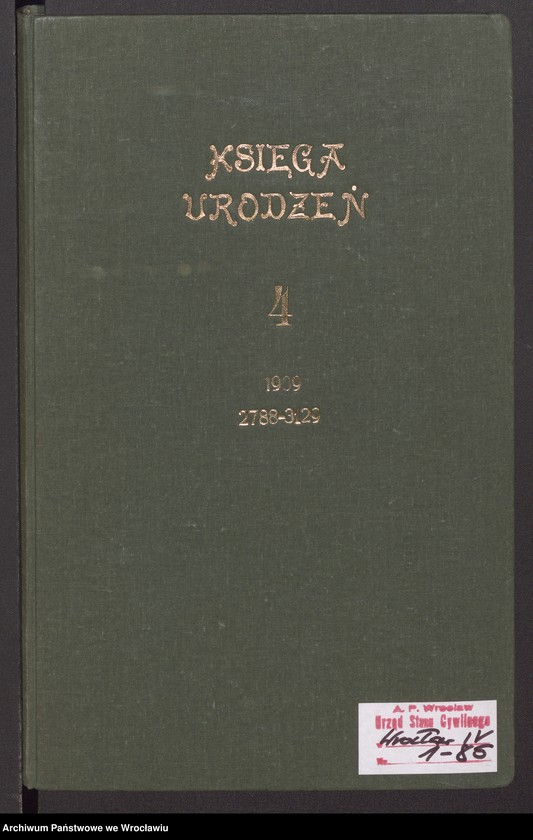 image.from.unit.number "Geburts-Haupt-Register Breslau IV 1909 Band 8"