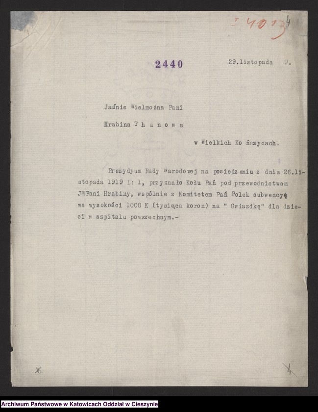 image.from.unit.number "[Korespondencja Rady Narodowej Księstwa Cieszyńskiego]"