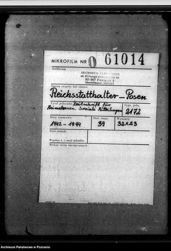 Obraz 2 z jednostki "Zeitschrift für Heimatwesen. Soziale Mitteilungen"