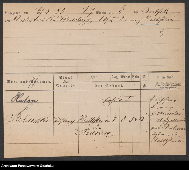 image.from.unit.number "Karty meldunkowe: Blumenstengel - Boedcke"