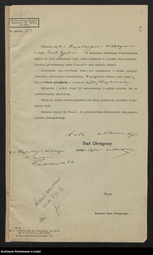 Obraz 4 z jednostki "Gerszon Weinberg i Majer Lipszyc- handel towarów manufakturowych"