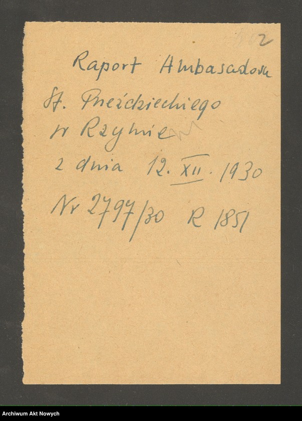 image.from.unit "Francja: Stosunki polityczne z zagranicą (raporty placówek polskich, wycinki prasowe);"