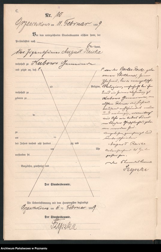 Obraz 13 z jednostki "Księga zgonów"