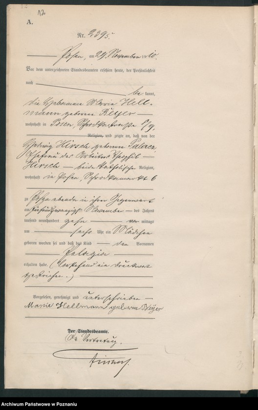 Obraz 13 z jednostki "Księga miejscowa urodzeń tom V [Rejestr główny urodzeń]"