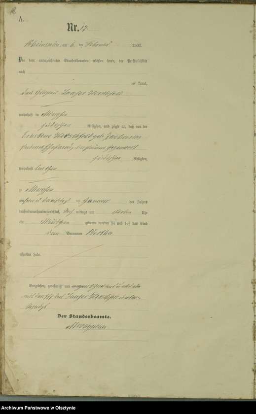 image.from.unit.number "Geburts-Haupt-Register Nr 1 - 129"