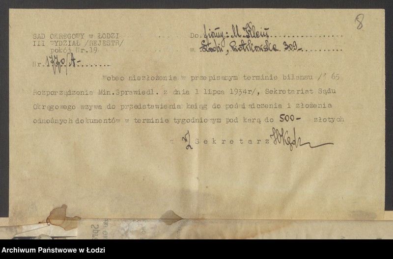 Obraz 10 z jednostki "Moses Klein- księgarnia i sprzedaż papierów"