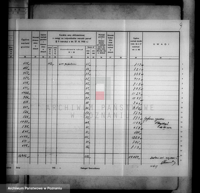 Obraz 13 z jednostki "Ostateczny rejestr pomiarowo-klasyfikacyjny majątku Pracz powiat wyrzyskiego"