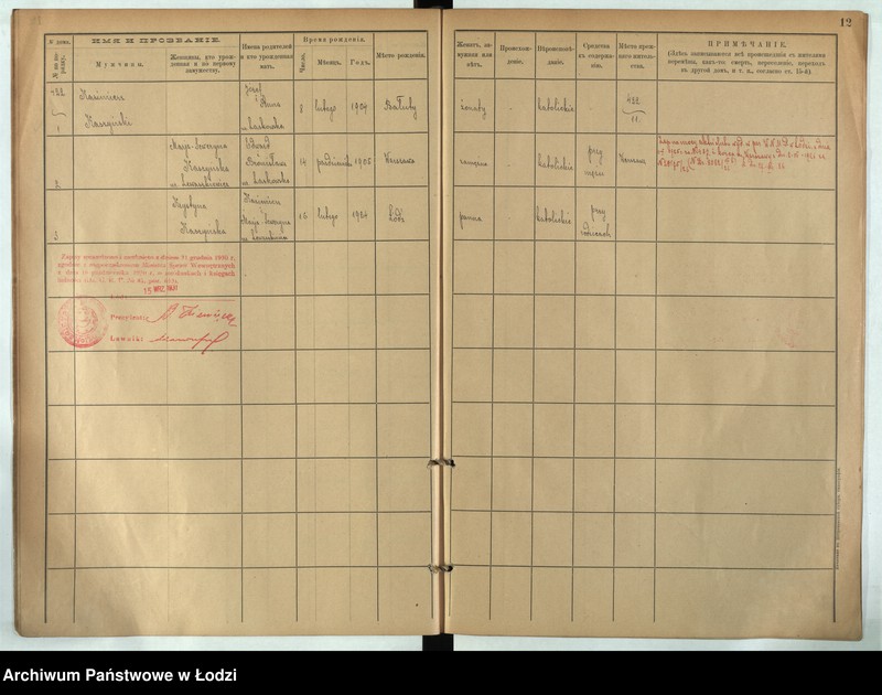 Obraz 11 z jednostki "[Księga ludności stałej m. Łodzi guberni piotrkowskiej nr domu 422-425]"