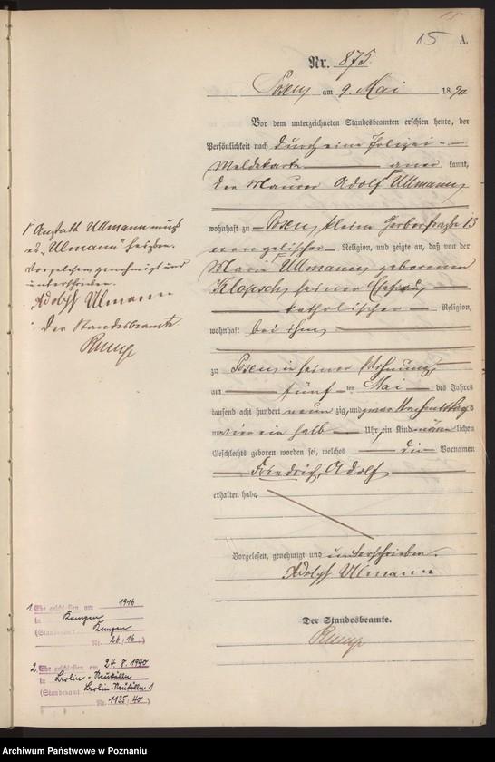 Obraz 18 z jednostki "Księga urodzeń t. III"