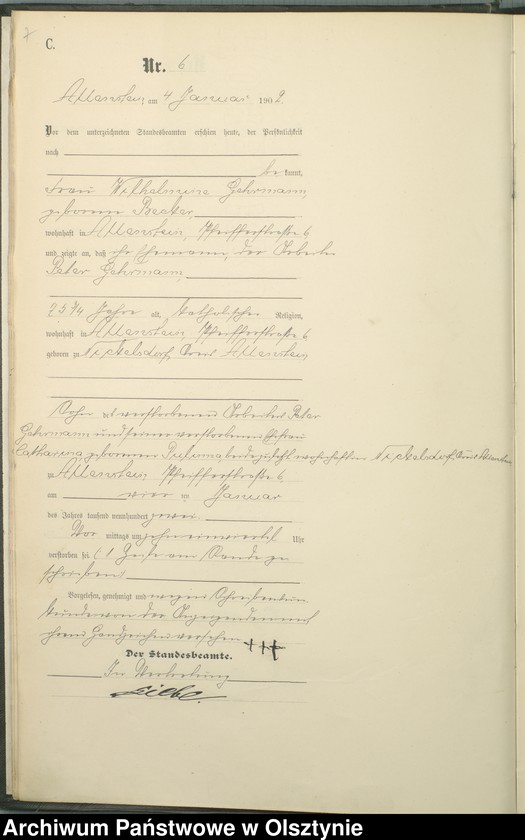 image.from.unit.number "Sterbe-Haupt-Register Tom I,Nr 1 - 394"