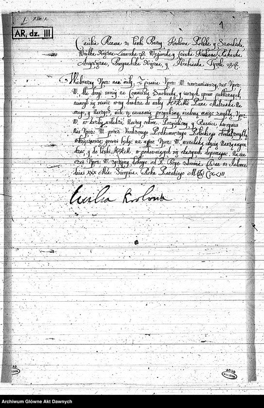 image.from.collection.number "Listy królowych polskich do Radziwiłłów111"