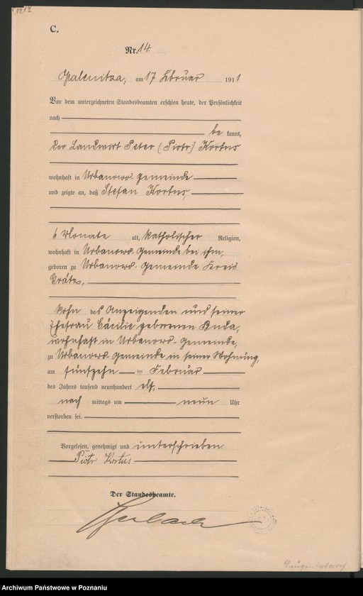 Obraz 17 z jednostki "Sterbe-Haupt-Register"