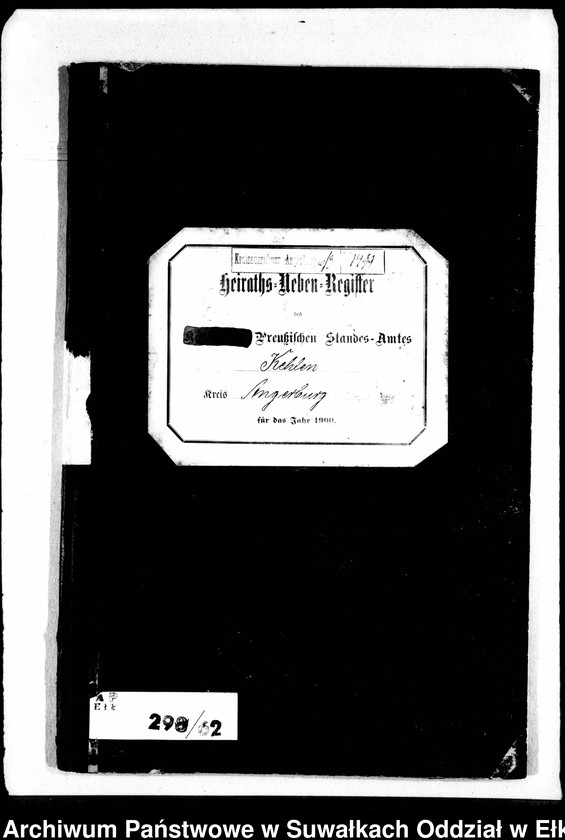 image.from.unit.number "Heiraths-Neben-Register des Preussischen Standes-Amtes [Kehlen Kreis Angerburg]"