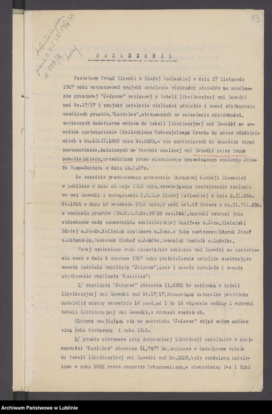 image.from.unit.number "Zawadki, gmina: Huszlew [Swory]"