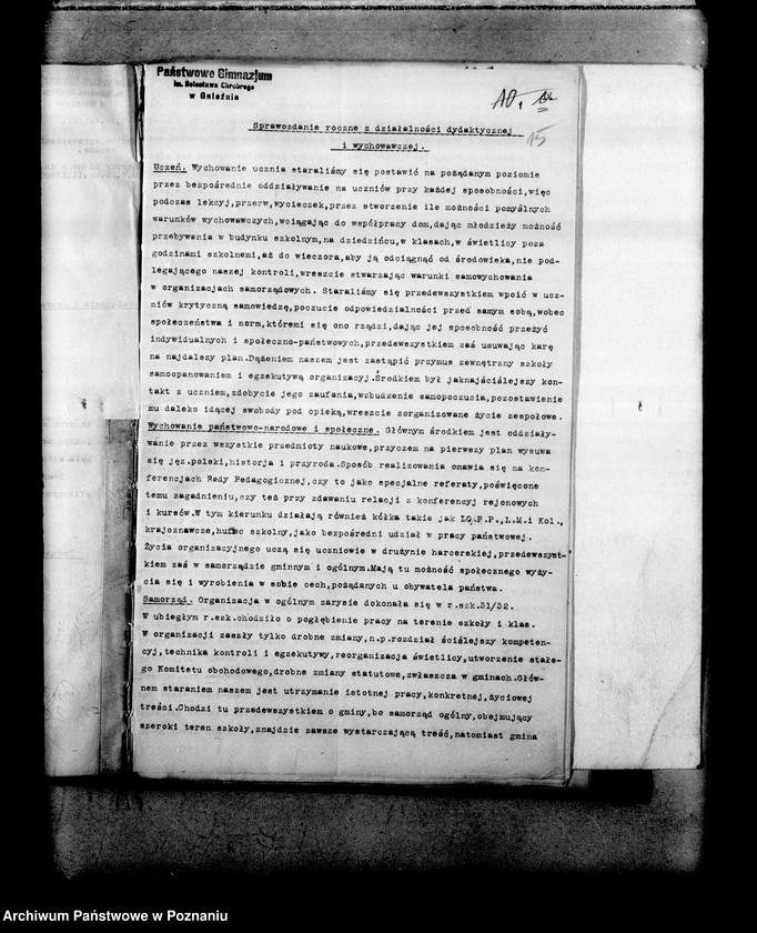 Obraz 19 z jednostki "Państwowe Gimnazjum imienia Bolesława Chrobrego- Gniezno"