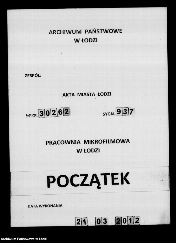 Obraz 1 z jednostki "Akta w przedmiocie awizacji"