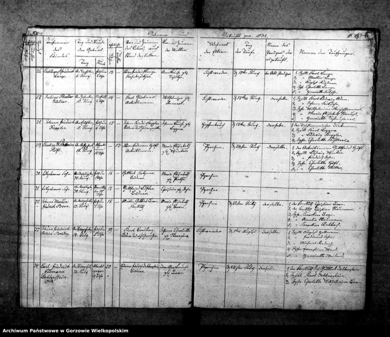 Obraz 11 z jednostki "Duplikate der Kirchenbücher von Pyrehne (Pyrzany): Pyrehne (Pyrzany), Woxholländer (Oksza), Logau (Łagów), Schützensorge (Kłopotowo), Pyrehner Holländer (Pyrzanki), Gross Rehne (Rań), Enterwerder (Kownatki), Stremeltswerder, Radewiesen (Zagajno), Ludwigshof (Okrąglica)."