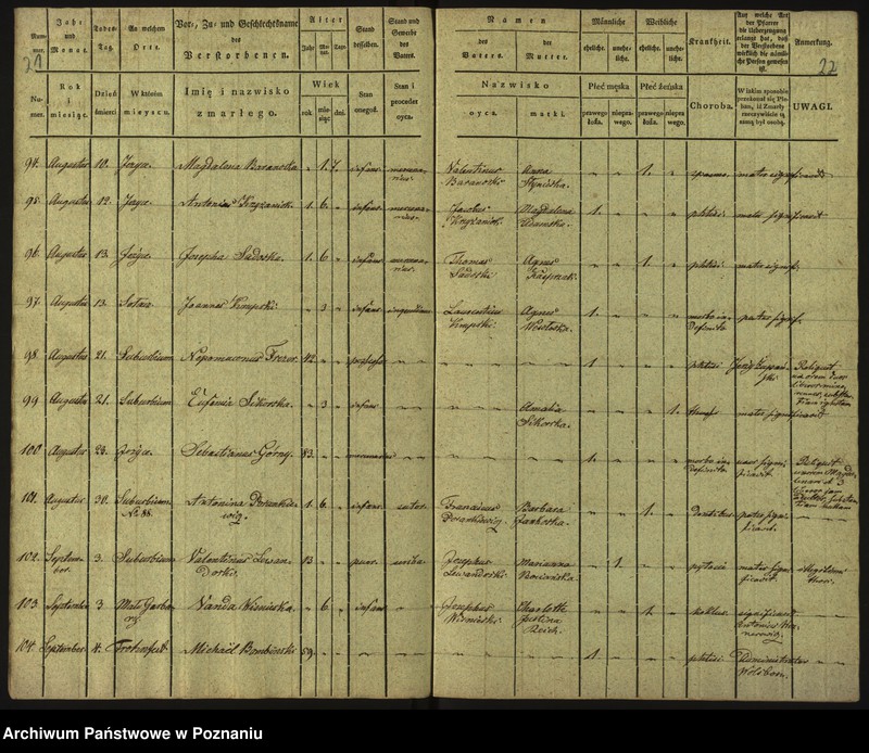 Obraz 14 z jednostki "Księga zgonów"