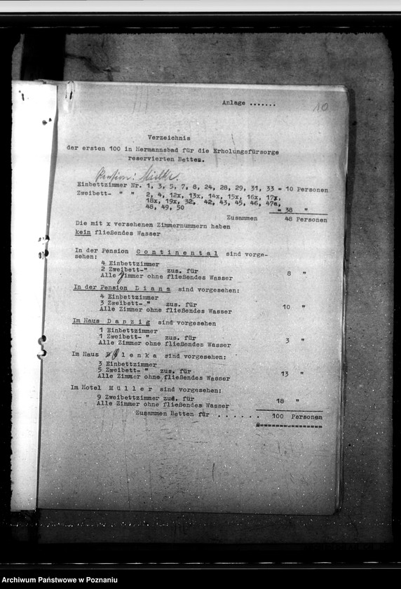 Obraz 14 z jednostki "Erholungsanstalt in Hermannsbad - Ciechocinek - für Volksdeutsche und Umsiedler"