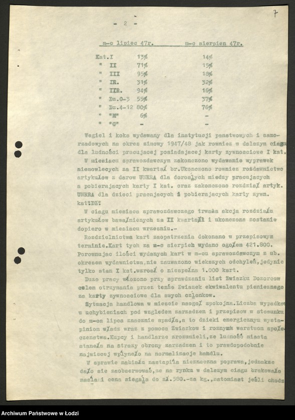 Obraz 8 z jednostki "Wydział Aprowizacji i Handlu [Zarządu Miejskiego]; protokoły [narad], sprawozdania [sytuacyjne]"
