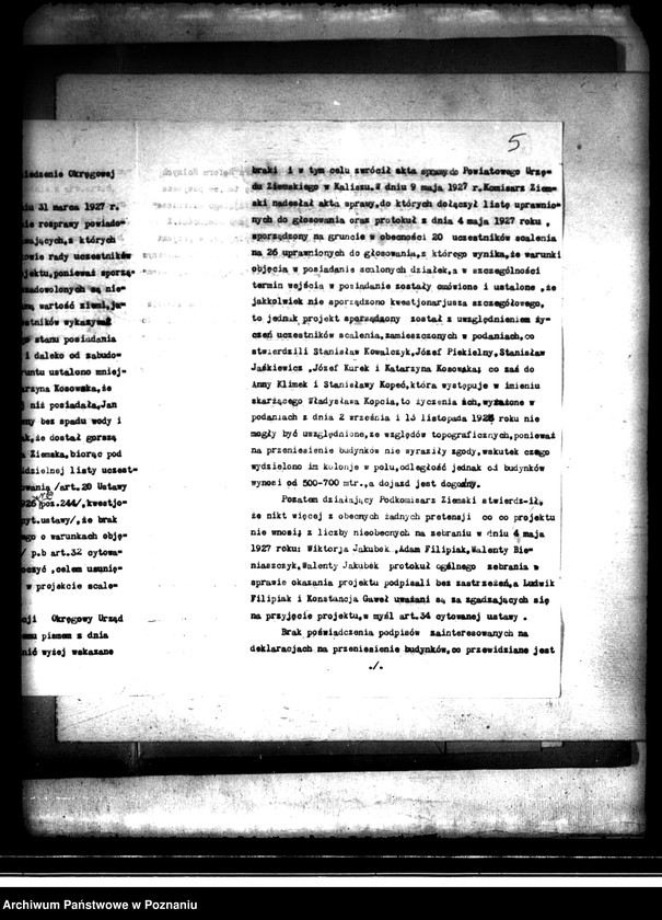 Obraz 9 z jednostki "Regulacja hipoteczna scalonych gruntów we wsi Warszów powiatu kaliskiego"