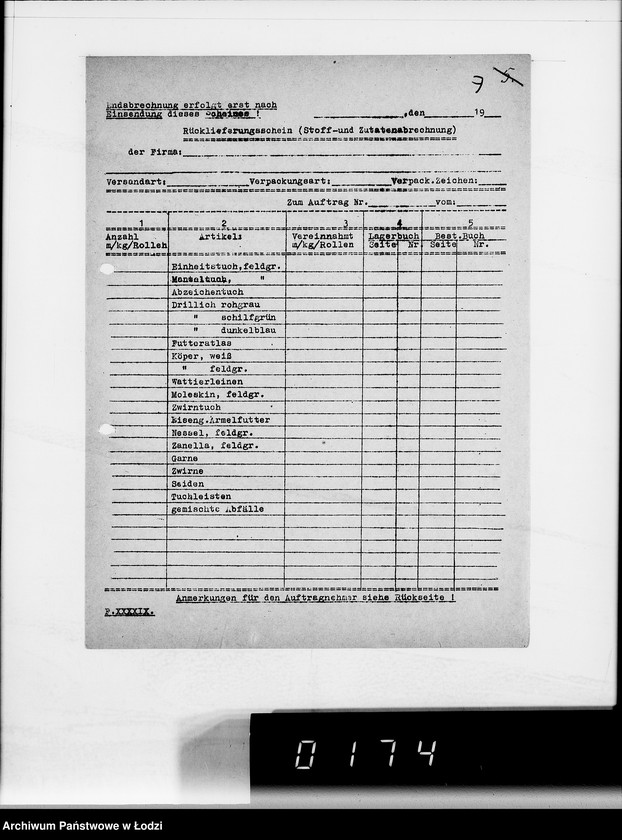 Obraz 11 z jednostki "5234 Kriegsauftrag SS-12884/42 Winter 1.158 St.Fusssäcke H.B.A.Berlin"