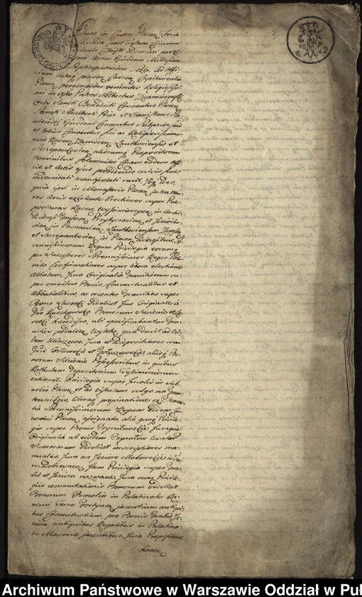 image.from.unit.number "Ekstrakt z ks. gr. płockich manifestacji konwentu z 1706 r., stwierdzającej, że wszystkie dokumenty znajdujące się w klasztorze płockim spłonęły 9 grudnia 1705 r. spalone przez wojska moskiewskie"