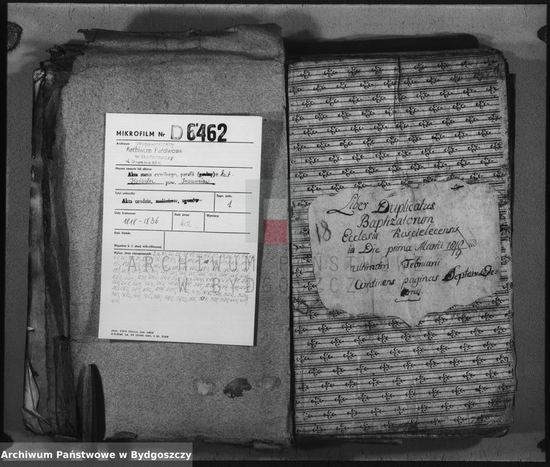 image.from.unit.number "Duplicate der Kirchen Bücher von Kościelec"